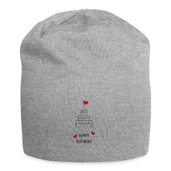 Birthday. HAPPY BIRTHDAY. Happy birthday. - Jersey Beanie - heather grey - Front