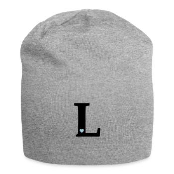 Buchstabe L Anfangsbuchstabe - Jersey-Beanie - Grau meliert - Vorne