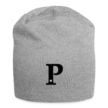 Buchstabe P Anfangsbuchstabe - Jersey-Beanie - Grau meliert - Vorne