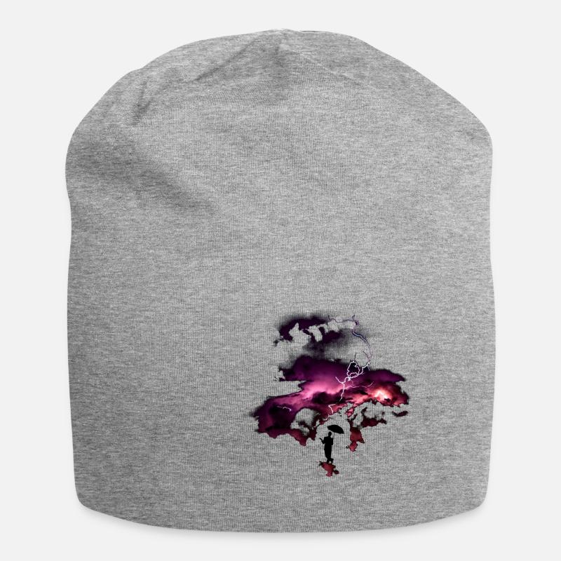 Lightning thunderstorm - Jersey Beanie - heather grey
