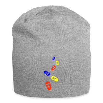Gesicht bart - Jersey-Beanie - Grau meliert - Vorne