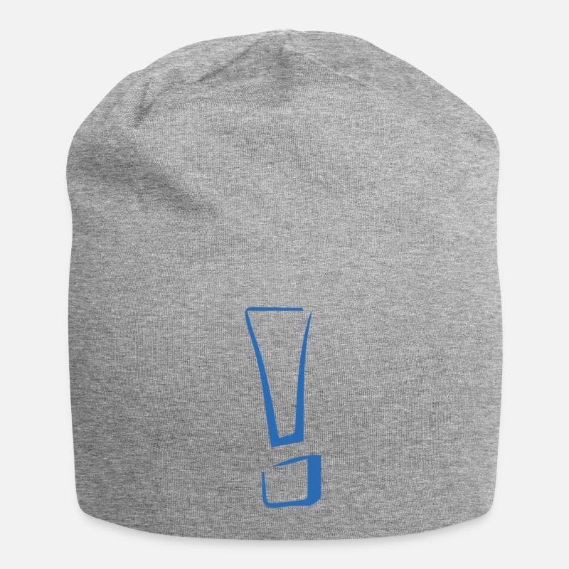 Ausrufezeichen blau - Jersey-Beanie - Grau meliert