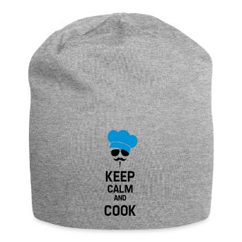 Cook with Moustache - Jersey Beanie - heather grey - Front