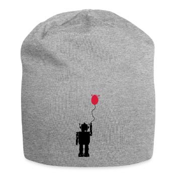Roboterluftballon Hinten - Jersey-Beanie - Grau meliert - Vorne