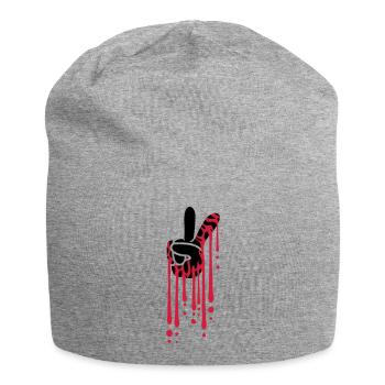 Blood Drops Peace - Jersey Beanie - heather grey - Front