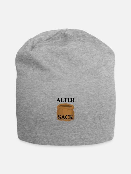 Alter Sack - Version 1 - Happy Birthday - Jersey-Beanie - Grau meliert