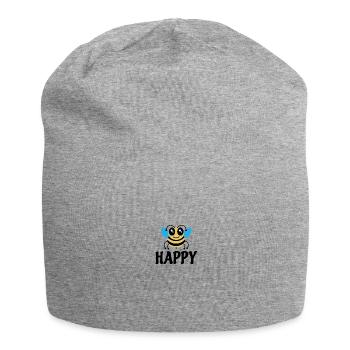 Bee Happy - Jersey-Beanie - Grau meliert - Vorne