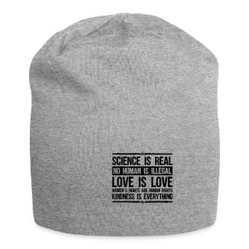 Gegen Rassismus | Antifa Toleranz Links Geschenke - Jersey-Beanie - Grau meliert - Vorne
