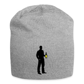 Drinker Silhouette Icon - Jersey Beanie - heather grey - Front
