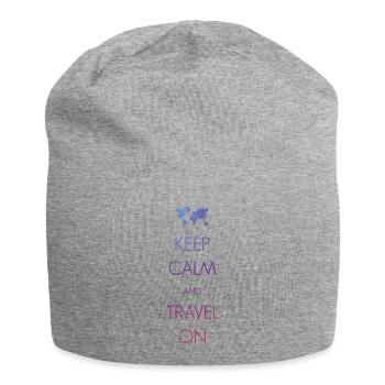 Keep calm and travel on - Jersey Beanie - heather grey - Front