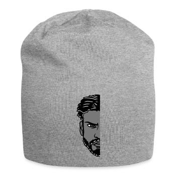 homme moitié visage tête mal jeune garçon - Bonnet en jersey - gris chiné - Devant