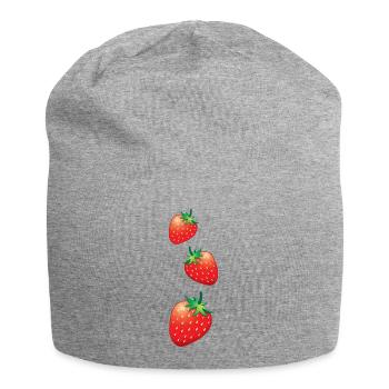 3 fraises descendant - Bonnet en jersey - gris chiné - Devant