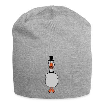Sir Monokel Brille Gans - Jersey-Beanie - Grau meliert - Vorne