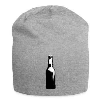 Einfach Bier | Silhouette einer Bierflasche - Jersey-Beanie - Grau meliert - Vorne