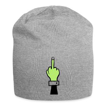 Zombie Hand Middle Finger - Jersey Beanie - heather grey - Front