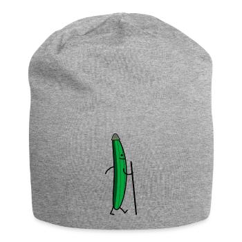 Wandernde Gurke - Jersey-Beanie - Grau meliert - Vorne