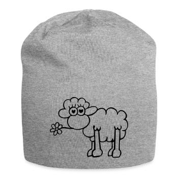 verliebtes Schaf 1farb - Jersey-Beanie - Grau meliert - Vorne