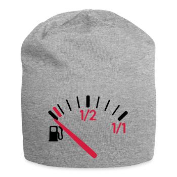 Der Tank ist leer. - Jersey-Beanie - Grau meliert - Vorne
