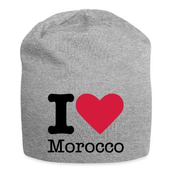 I Love Morocco - Jersey-Beanie - Grau meliert - Vorne