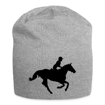 Pferdesport - Jersey-Beanie - Grau meliert - Vorne