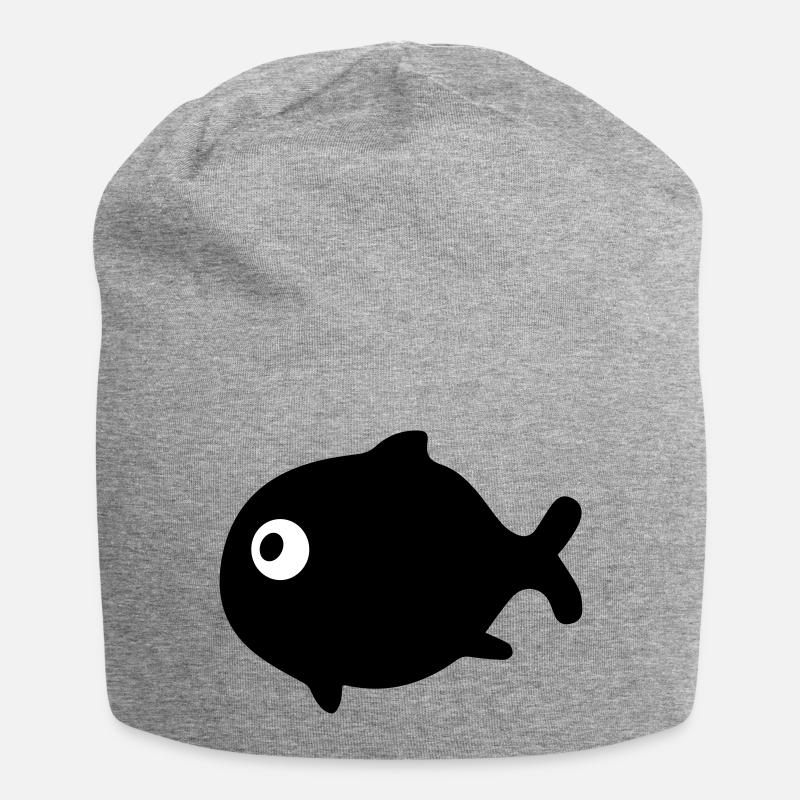 Fisch - Jersey-Beanie - Grau meliert