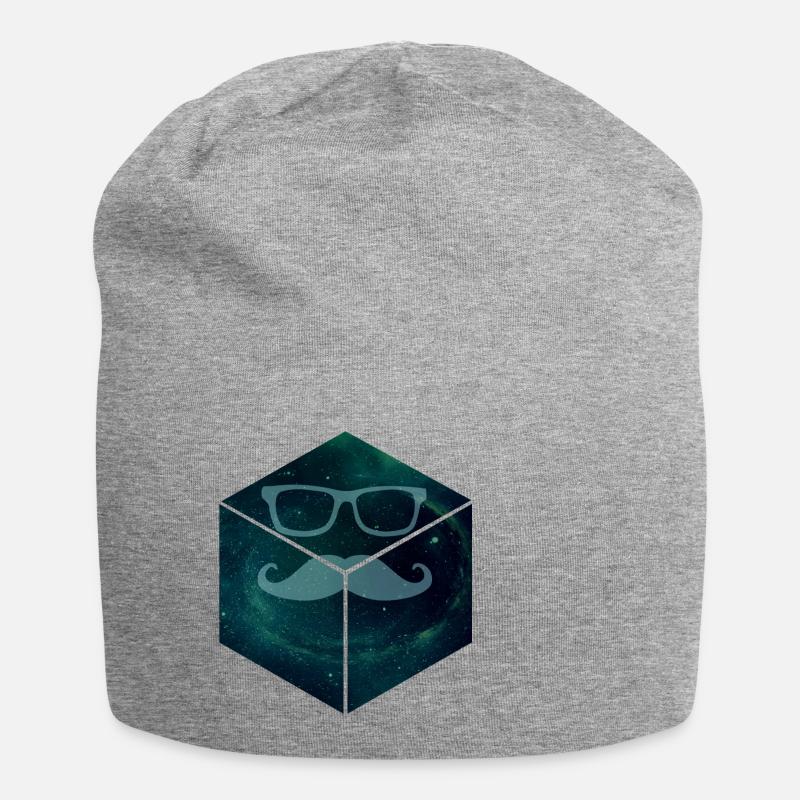 Mustache in Space - Jersey-Beanie - Grau meliert