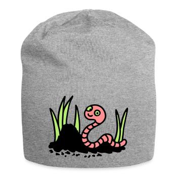 Earthworm Earth - 3 - Jersey Beanie - heather grey - Front