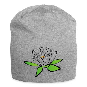 Lotus flower - Jersey Beanie - heather grey - Front