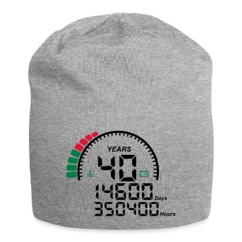 compteur anniversaire years ans 40 - Bonnet en jersey - gris chiné - Devant