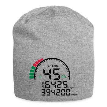 compteur anniversaire years ans 45 - Bonnet en jersey - gris chiné - Devant