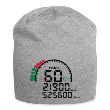 compteur anniversaire years ans 60 - Bonnet en jersey - gris chiné - Devant