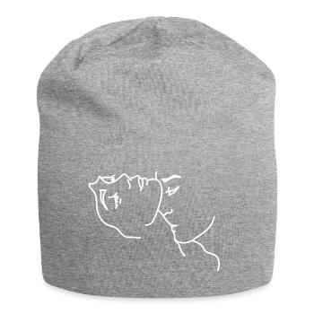 Kuss Hals Liebe - Jersey-Beanie - Grau meliert - Vorne