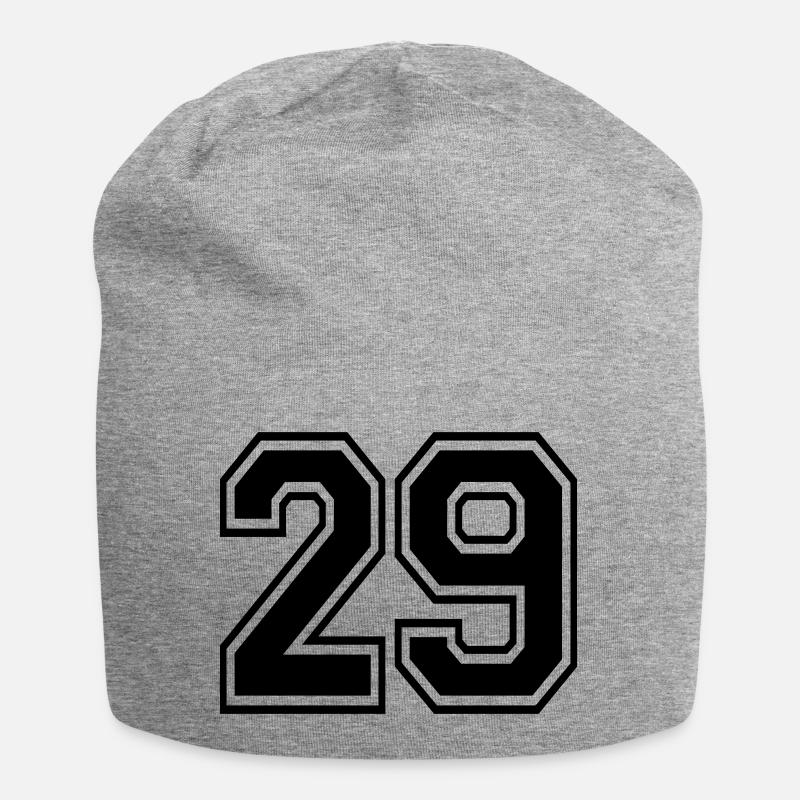 29 - Jersey-Beanie - Grau meliert