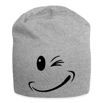 gesicht lustig smile - Jersey-Beanie - Grau meliert - Vorne