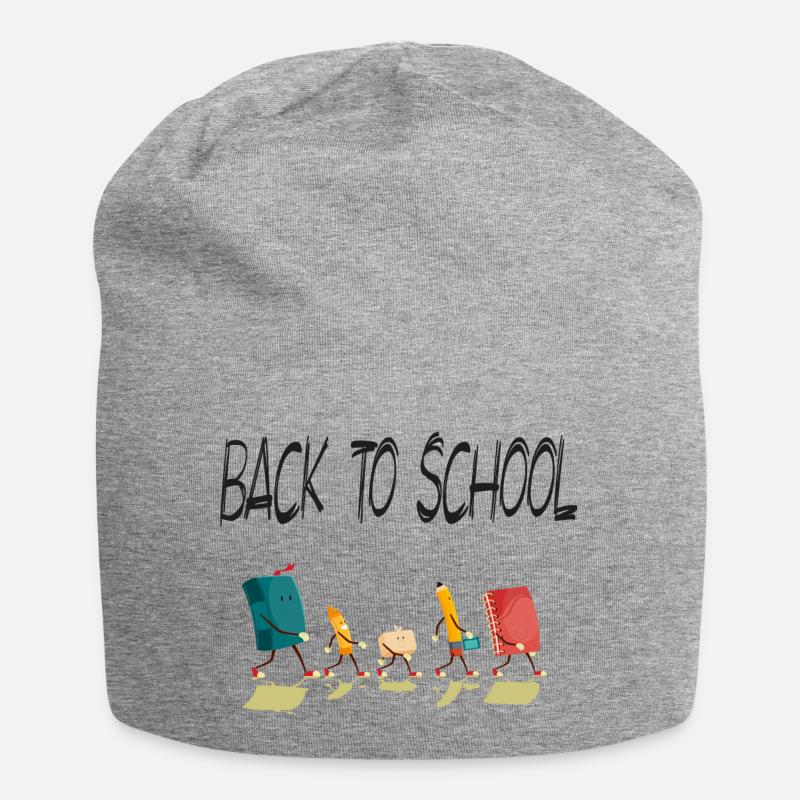 Schule - Jersey-Beanie - Grau meliert