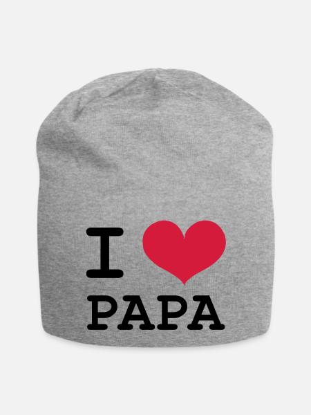 I Love Papa ! - Bonnet en jersey - gris chiné