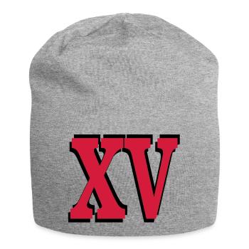 15 . Geburtstag - Jersey-Beanie - Grau meliert - Vorne