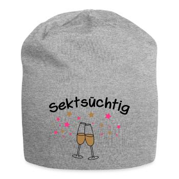 Sektsüchtig - Jersey-Beanie - Grau meliert - Vorne