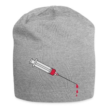 Blood Syringe - Jersey Beanie - heather grey - Front