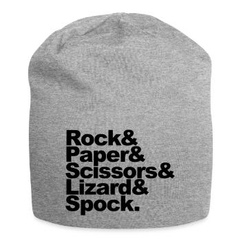 Rock Paper Scissors Lizard Spock - Jersey Beanie - heather grey - Front
