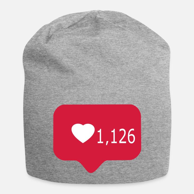 Instagram Like - Jersey-Beanie - Grau meliert