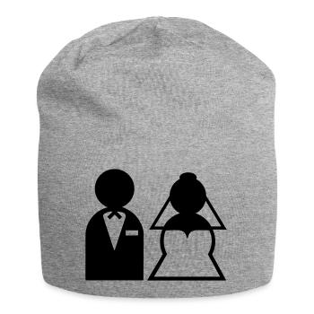 wedding_couple__f1 - Jersey-Beanie - Grau meliert - Vorne