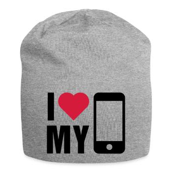 Love mobile - Jersey Beanie - heather grey - Front