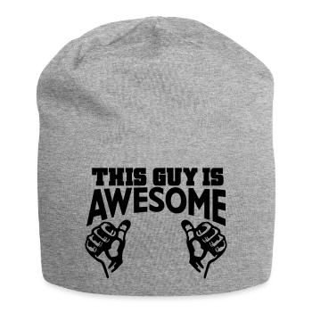 awesome - Jersey Beanie - heather grey - Front