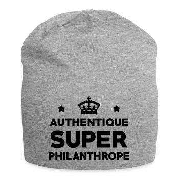 Philanthrope / Philanthropie / Association / - Bonnet en jersey - gris chiné - Devant