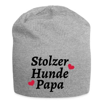 Stolzer Hunde Papa - Jersey-Beanie - Grau meliert - Vorne