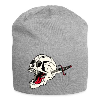 crane transperce dague tete de mort old school - Bonnet en jersey - gris chiné - Devant