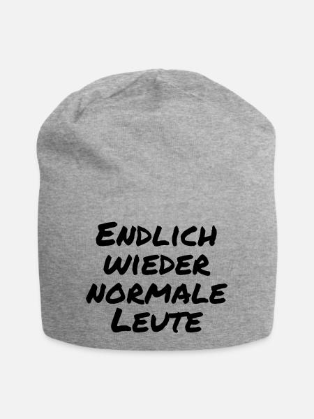 Endlich wieder normale Leute - Jersey-Beanie - Grau meliert