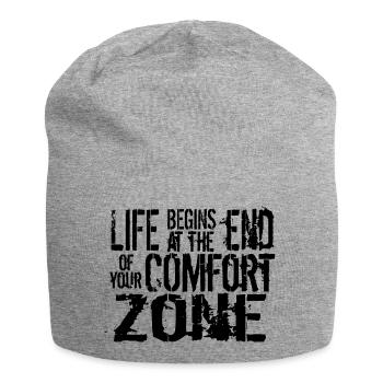 Life begins at the end of your comfort zone - Jersey Beanie - heather grey - Front