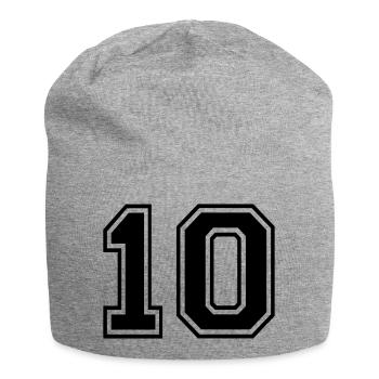 Numero 10 Équipe Foot baseball basket université - Bonnet en jersey - gris chiné - Devant